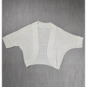 Dressbarn Cardigan Womens‎ Small White Short Sleeve open Front